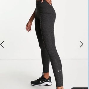 WOMEN'S NIKE DRI-FIT ONE LEOPARD PRINT MID-RISE LEGGINGS
